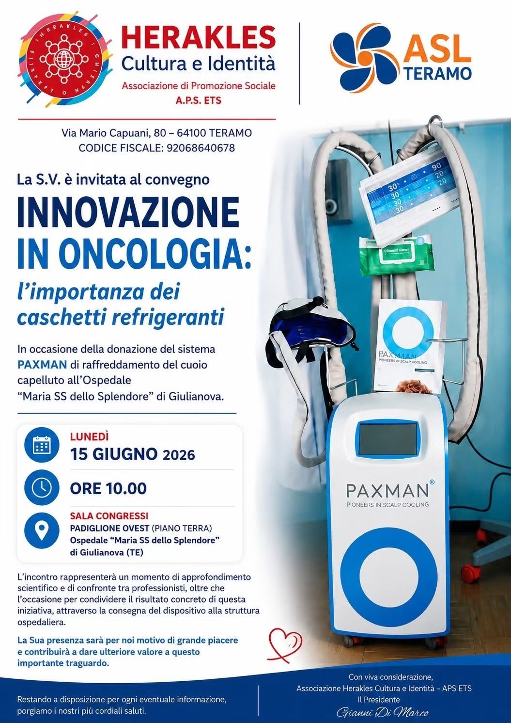 Invito al convegno del Senato per il progetto Paxman